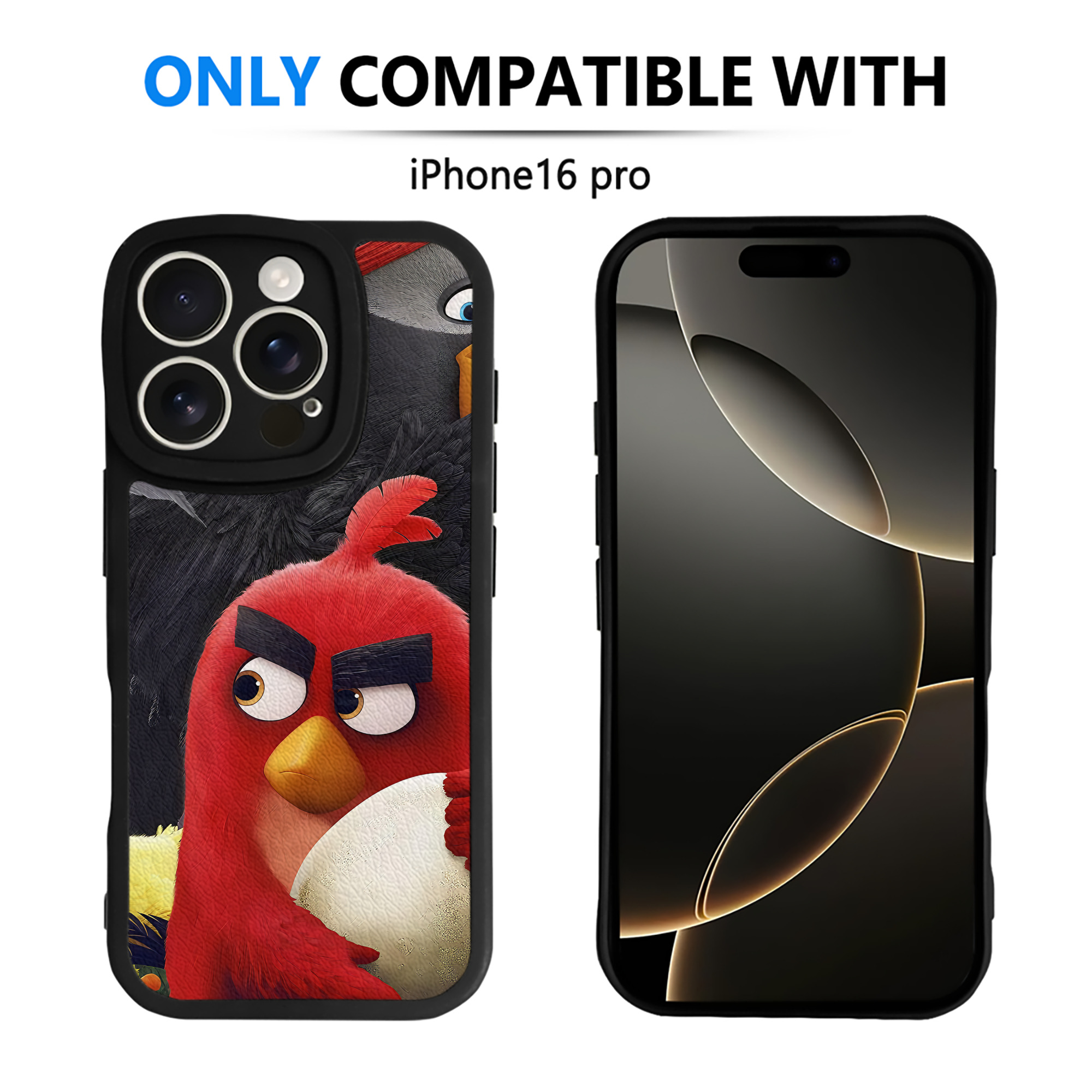（画像用） Angry Birds アングリーバード 【iPhone 16シリーズ対応】シリコンスマホケース（レザー調） 材質：シリコン